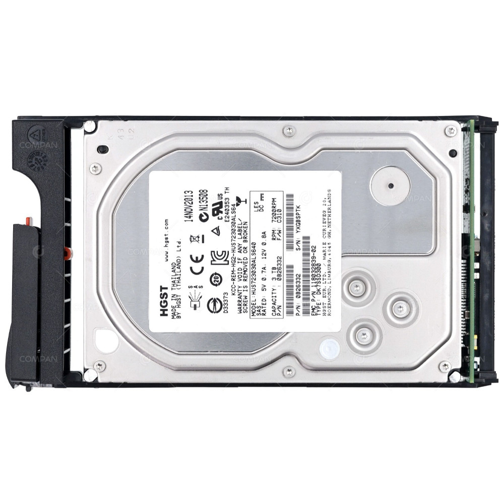 100-563-998-01 EMC HDD 3TB 7.2K SAS 6G 3.5" LFF HOT-SWAP FOR DD2500